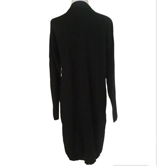 J. Jill Black Long Line 3 Button Cardigan Front Pockets Wool Blend Size Small - Picture 2 of 7